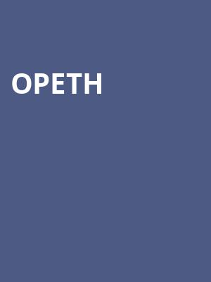 Opeth, Agora Theater, Cleveland